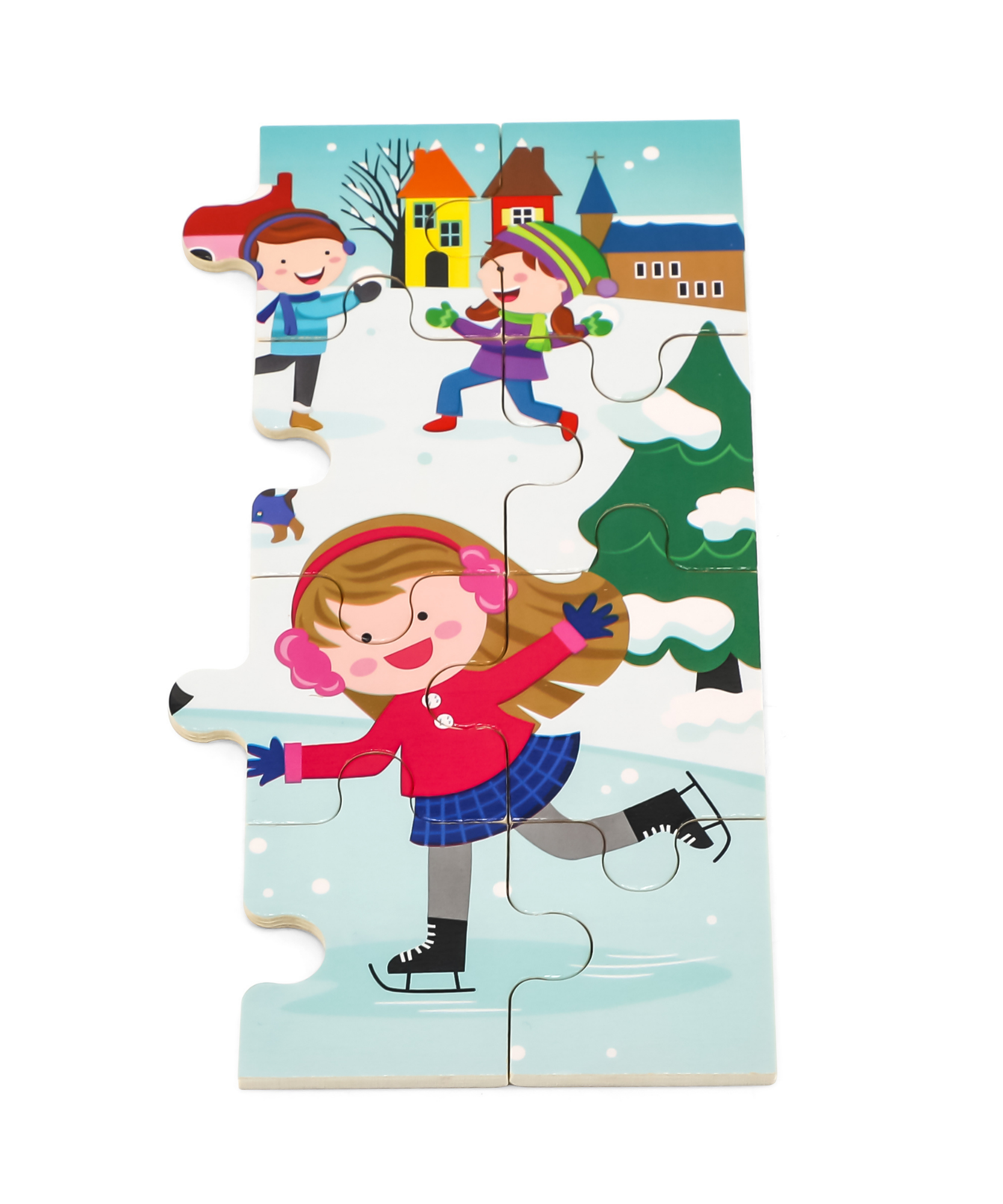 أحجية الصور المقطوعة الموسمية من فيجا وينتر، مكونة من 24 قطعة، لعبة مونتيسوري الخشبية، تنمي المهارات الحسية والإدراكية والحركية الدقيقة، لعبة تعليمية للأطفال غير سامة وصديقة للبيئة، مناسبة للأطفال من عمر سنتين فما فوق