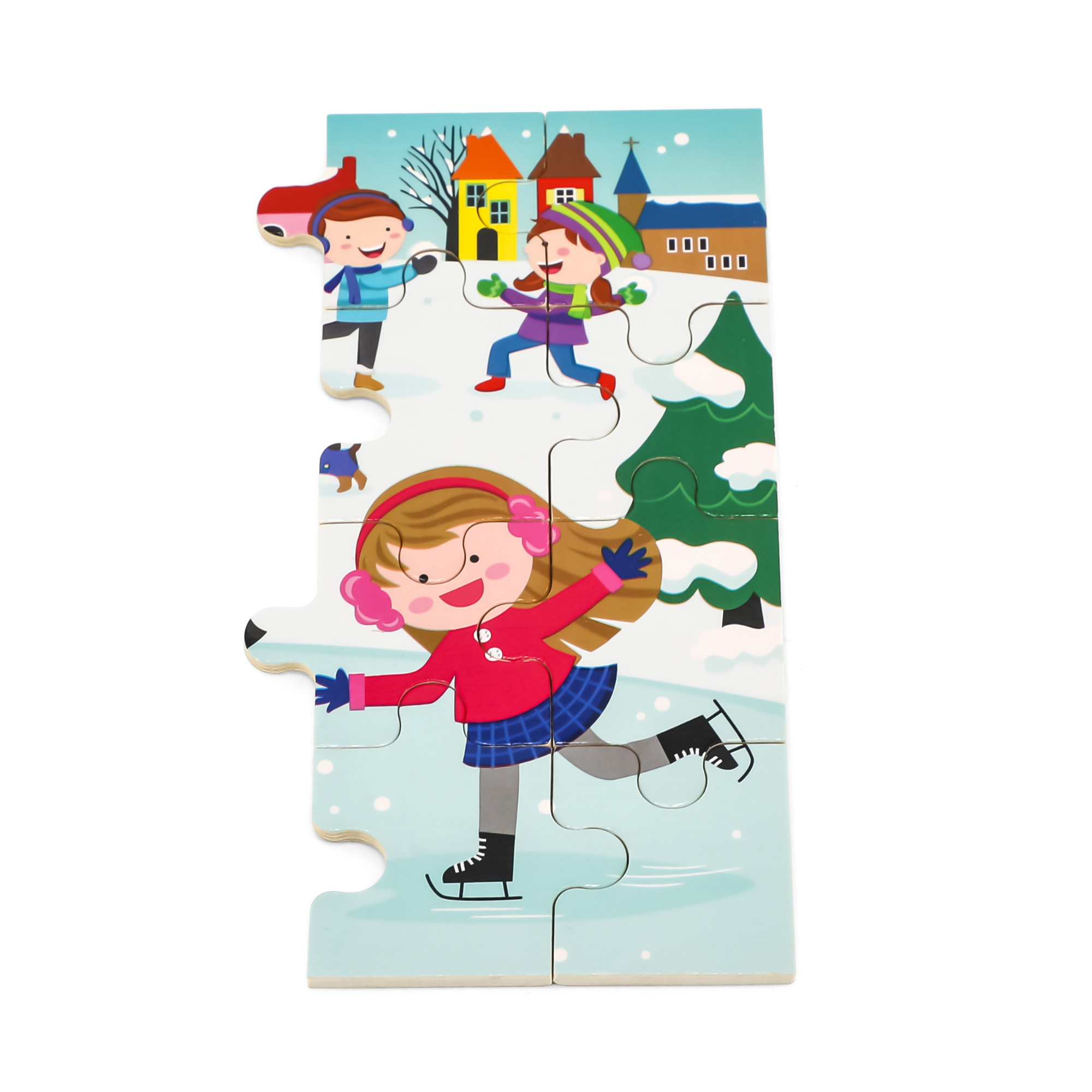 أحجية الصور المقطوعة الموسمية من فيجا وينتر، مكونة من 24 قطعة، لعبة مونتيسوري الخشبية، تنمي المهارات الحسية والإدراكية والحركية الدقيقة، لعبة تعليمية للأطفال غير سامة وصديقة للبيئة، مناسبة للأطفال من عمر سنتين فما فوق