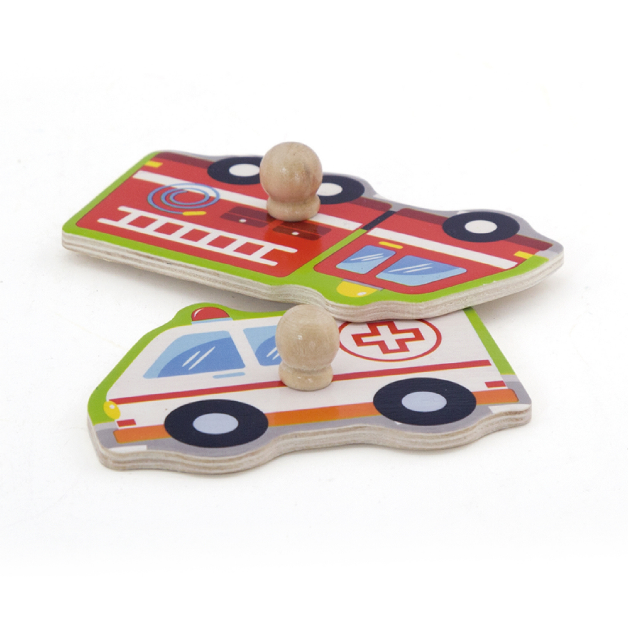 Viga Transportation, 7 Piece Block Puzzle with Sound, Montessori Wooden Toy, Develops Sensory, Cognitive & Fine Motor Skills, Non-Toxic & Eco-friendly Kids Educational Toy, Suitable for Children 18M+