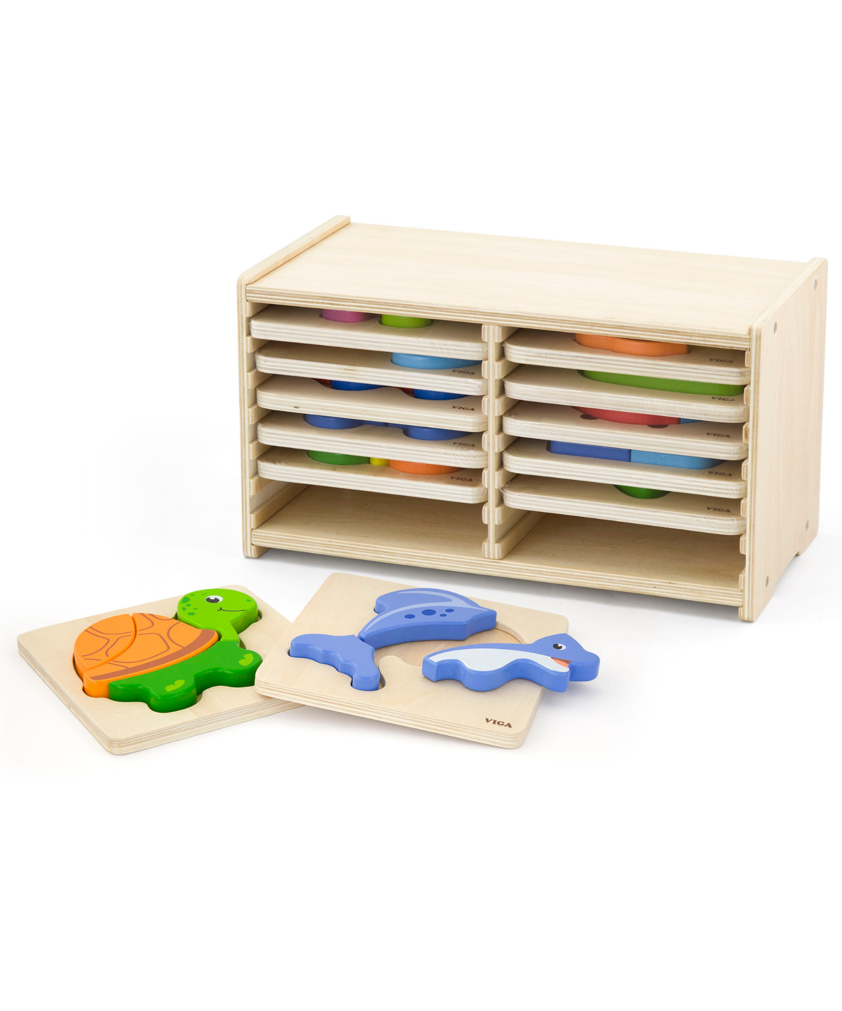 مجموعة فيجا من 12 قطعة أحجية مكعبات من 4 إلى 5 قطع، لعبة مونتيسوري الخشبية، تنمي المهارات الحسية والإدراكية والحركية الدقيقة، لعبة تعليمية للأطفال غير سامة وصديقة للبيئة، مناسبة للأولاد والبنات من سن 18 شهرًا فما فوق