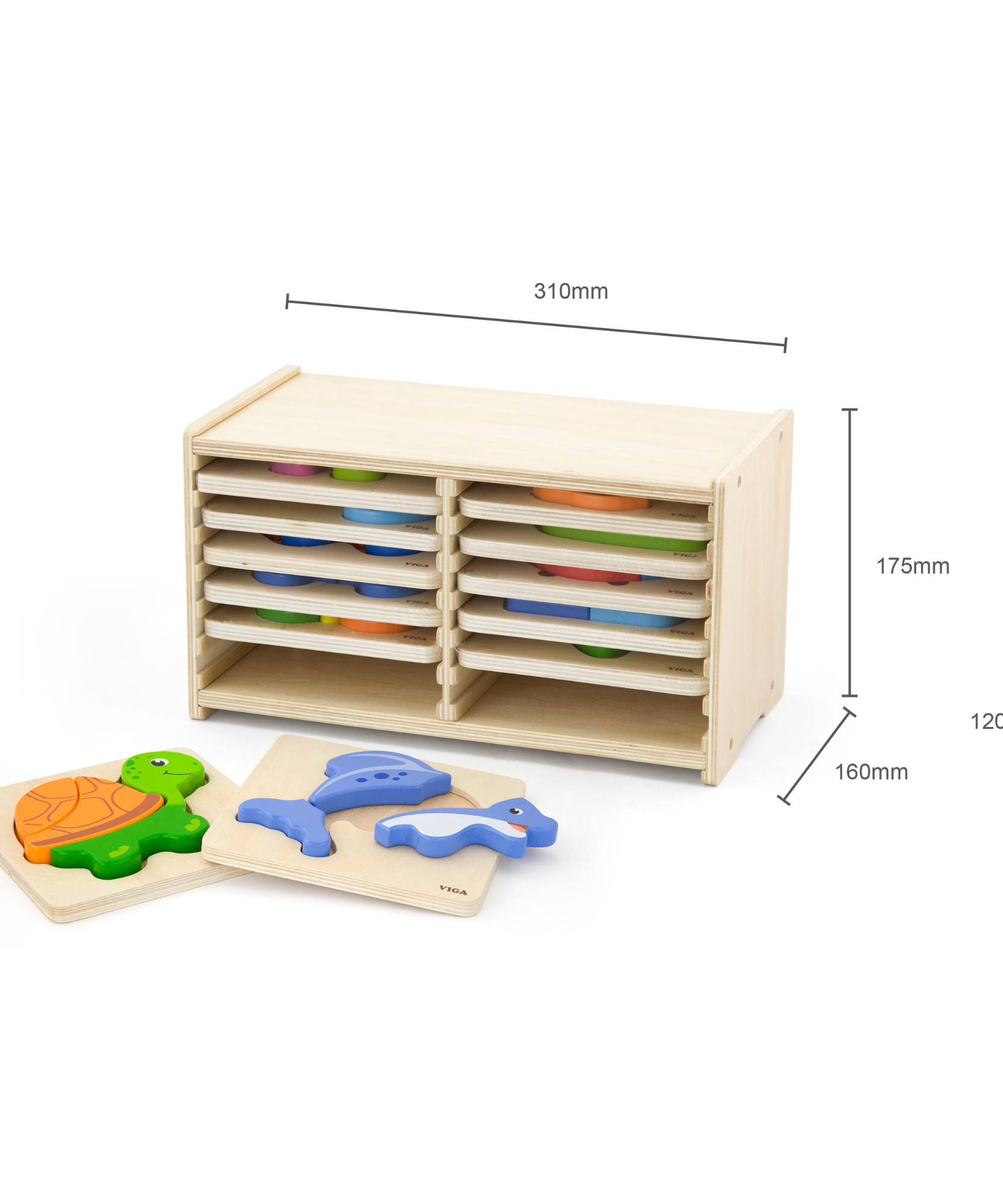 مجموعة فيجا من 12 قطعة أحجية مكعبات من 4 إلى 5 قطع، لعبة مونتيسوري الخشبية، تنمي المهارات الحسية والإدراكية والحركية الدقيقة، لعبة تعليمية للأطفال غير سامة وصديقة للبيئة، مناسبة للأولاد والبنات من سن 18 شهرًا فما فوق