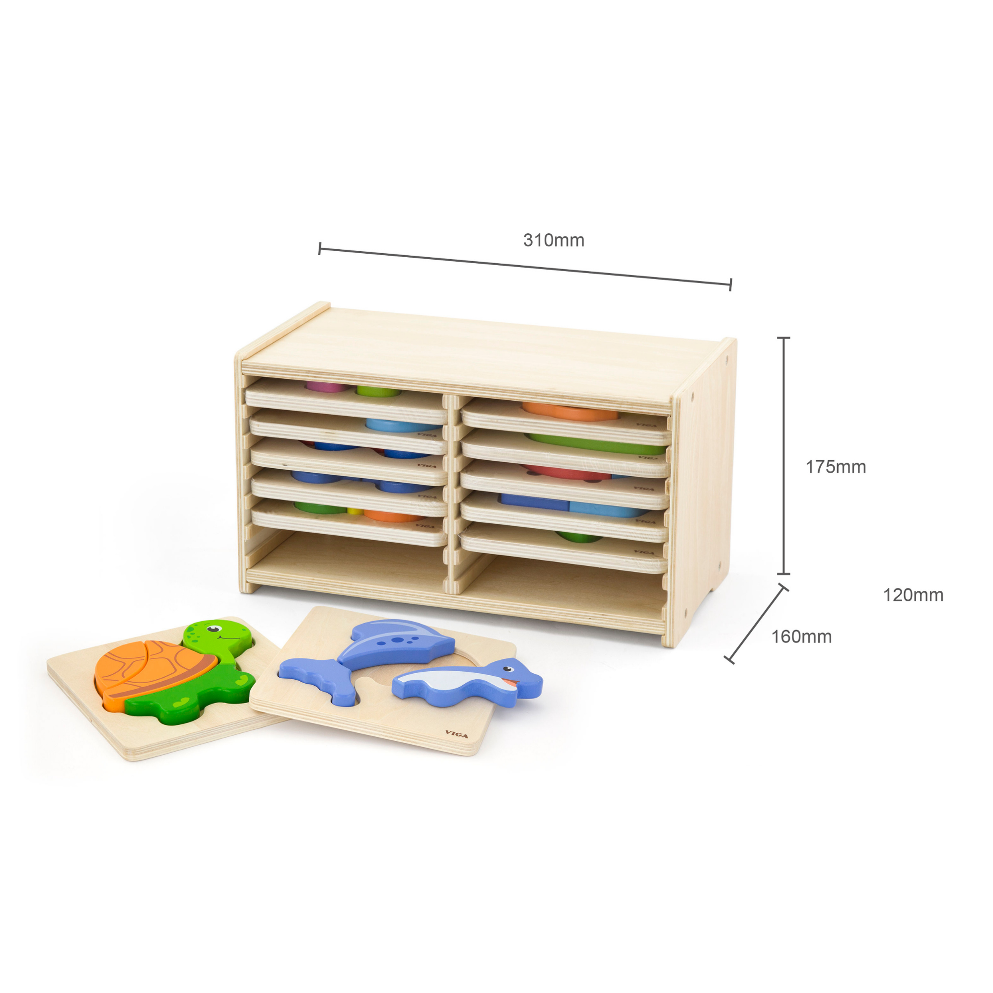 مجموعة فيجا من 12 قطعة أحجية مكعبات من 4 إلى 5 قطع، لعبة مونتيسوري الخشبية، تنمي المهارات الحسية والإدراكية والحركية الدقيقة، لعبة تعليمية للأطفال غير سامة وصديقة للبيئة، مناسبة للأولاد والبنات من سن 18 شهرًا فما فوق
