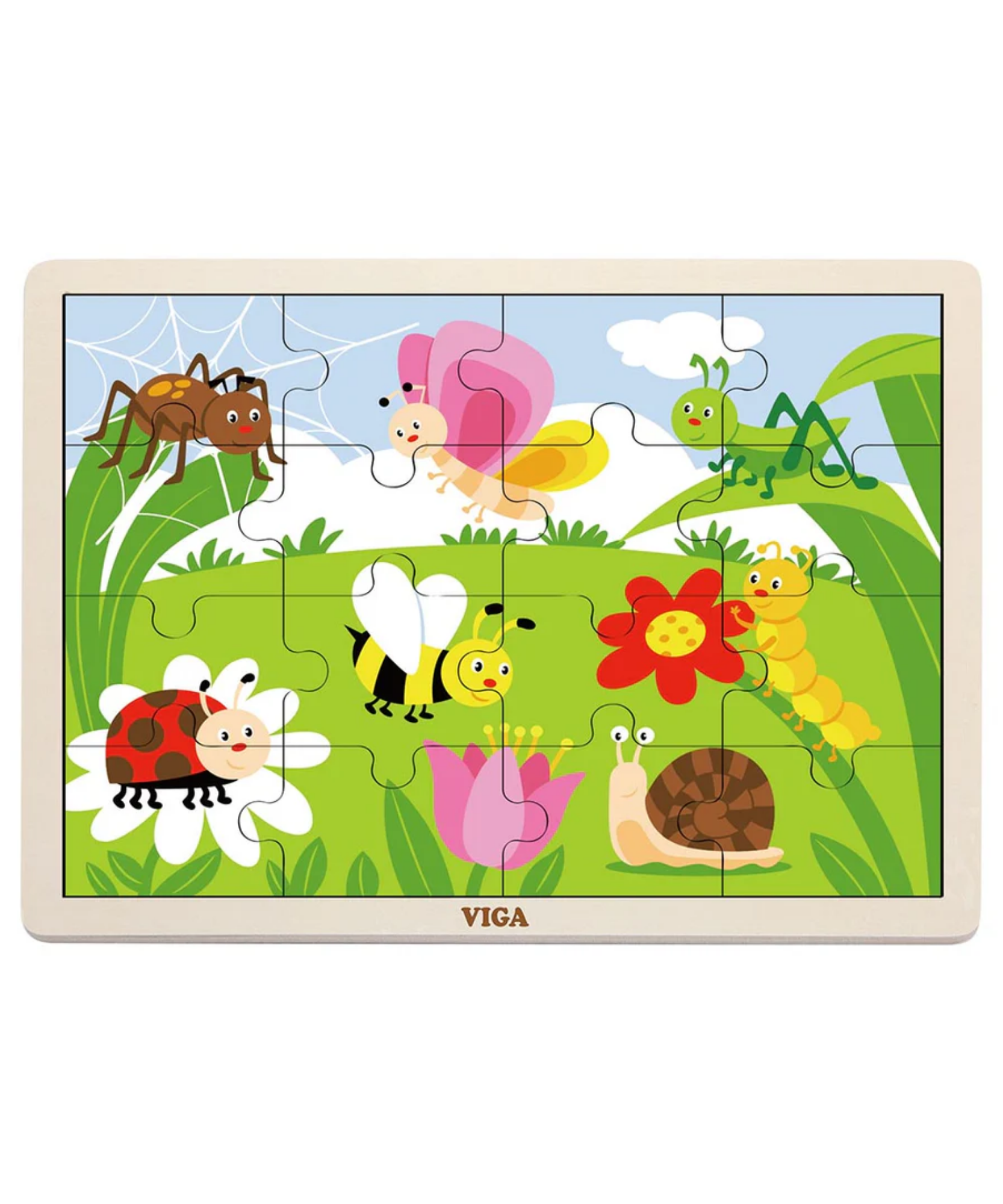 فيجا بارك، أحجية الصور المقطوعة من 16 قطعة، لعبة مونتيسوري الخشبية، تنمي المهارات الحسية والإدراكية والحركية الدقيقة، لعبة تعليمية للأطفال غير سامة وصديقة للبيئة، مناسبة للأولاد والبنات من عمر سنتين فما فوق