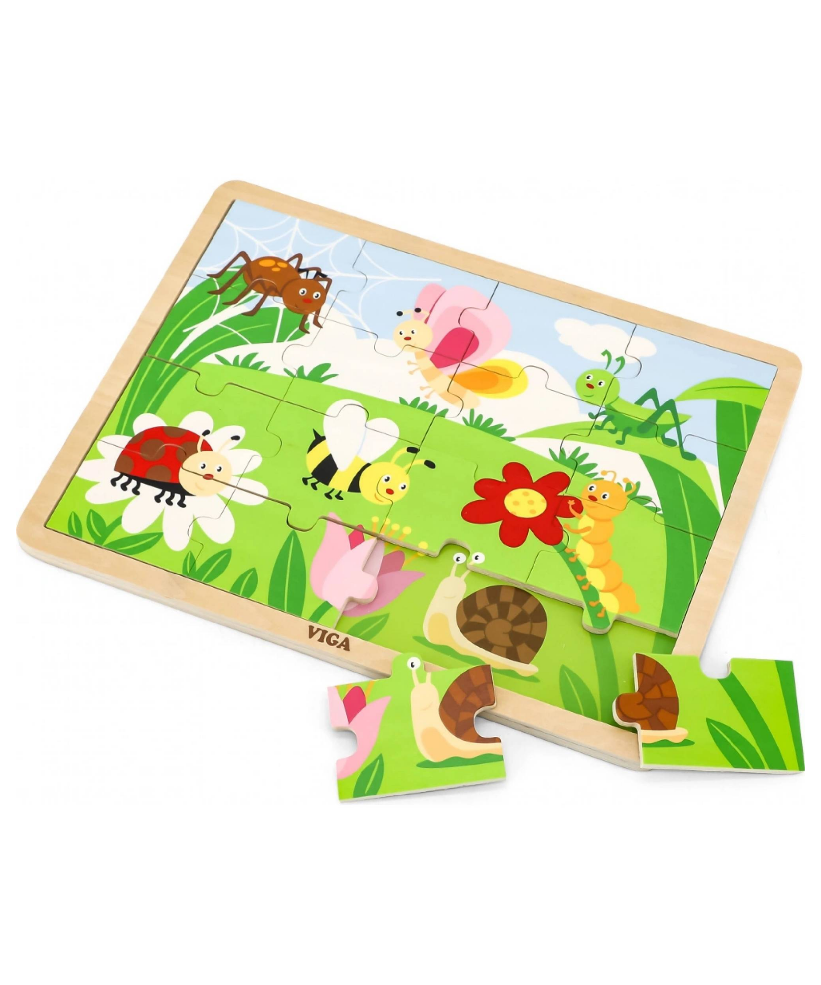 فيجا بارك، أحجية الصور المقطوعة من 16 قطعة، لعبة مونتيسوري الخشبية، تنمي المهارات الحسية والإدراكية والحركية الدقيقة، لعبة تعليمية للأطفال غير سامة وصديقة للبيئة، مناسبة للأولاد والبنات من عمر سنتين فما فوق