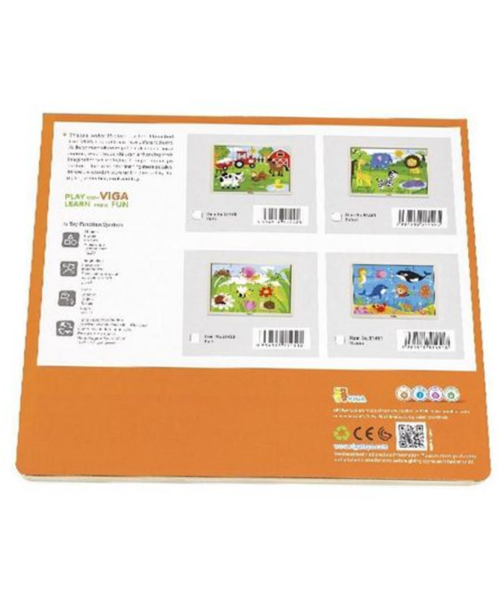 فيجا بارك، أحجية الصور المقطوعة من 16 قطعة، لعبة مونتيسوري الخشبية، تنمي المهارات الحسية والإدراكية والحركية الدقيقة، لعبة تعليمية للأطفال غير سامة وصديقة للبيئة، مناسبة للأولاد والبنات من عمر سنتين فما فوق