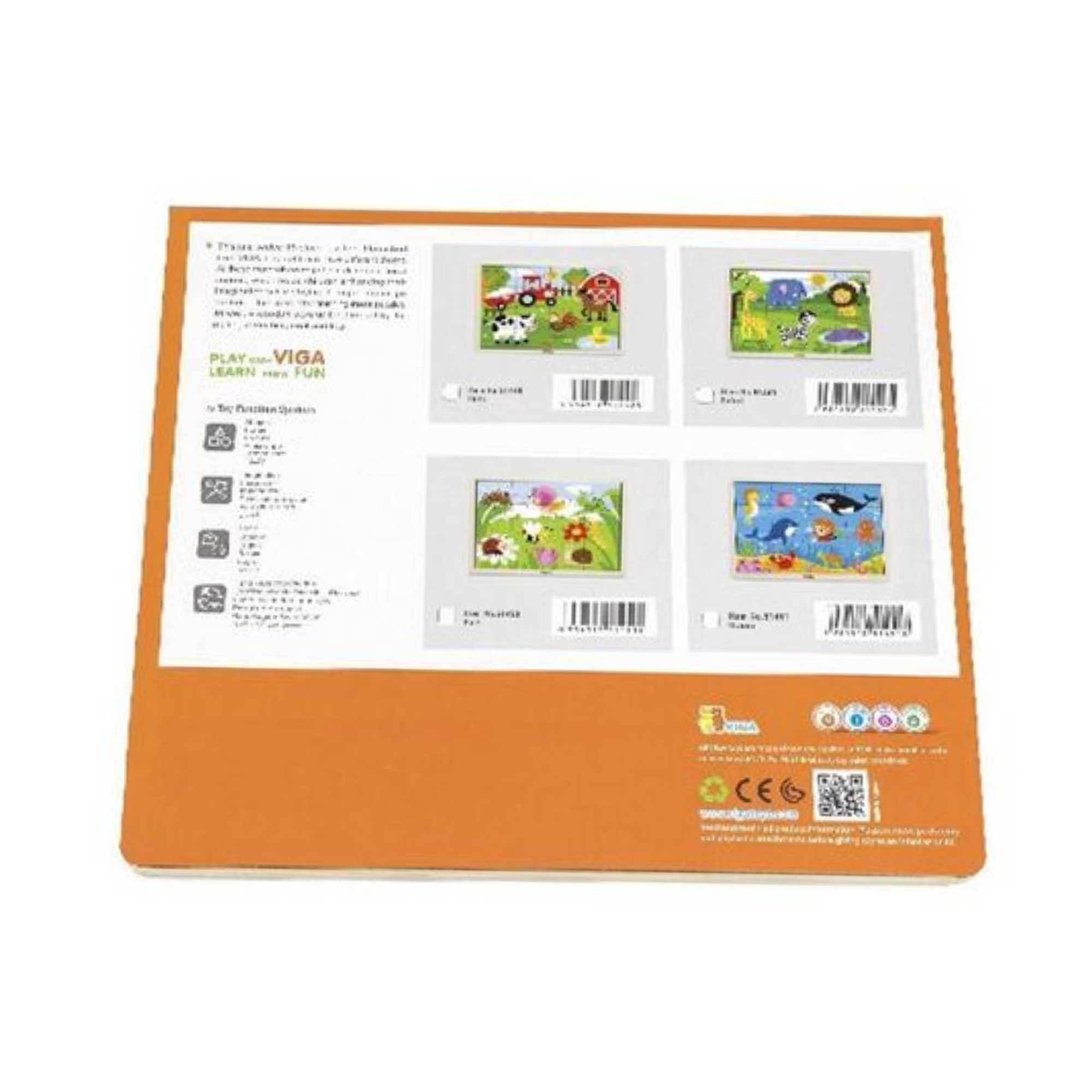 فيجا بارك، أحجية الصور المقطوعة من 16 قطعة، لعبة مونتيسوري الخشبية، تنمي المهارات الحسية والإدراكية والحركية الدقيقة، لعبة تعليمية للأطفال غير سامة وصديقة للبيئة، مناسبة للأولاد والبنات من عمر سنتين فما فوق