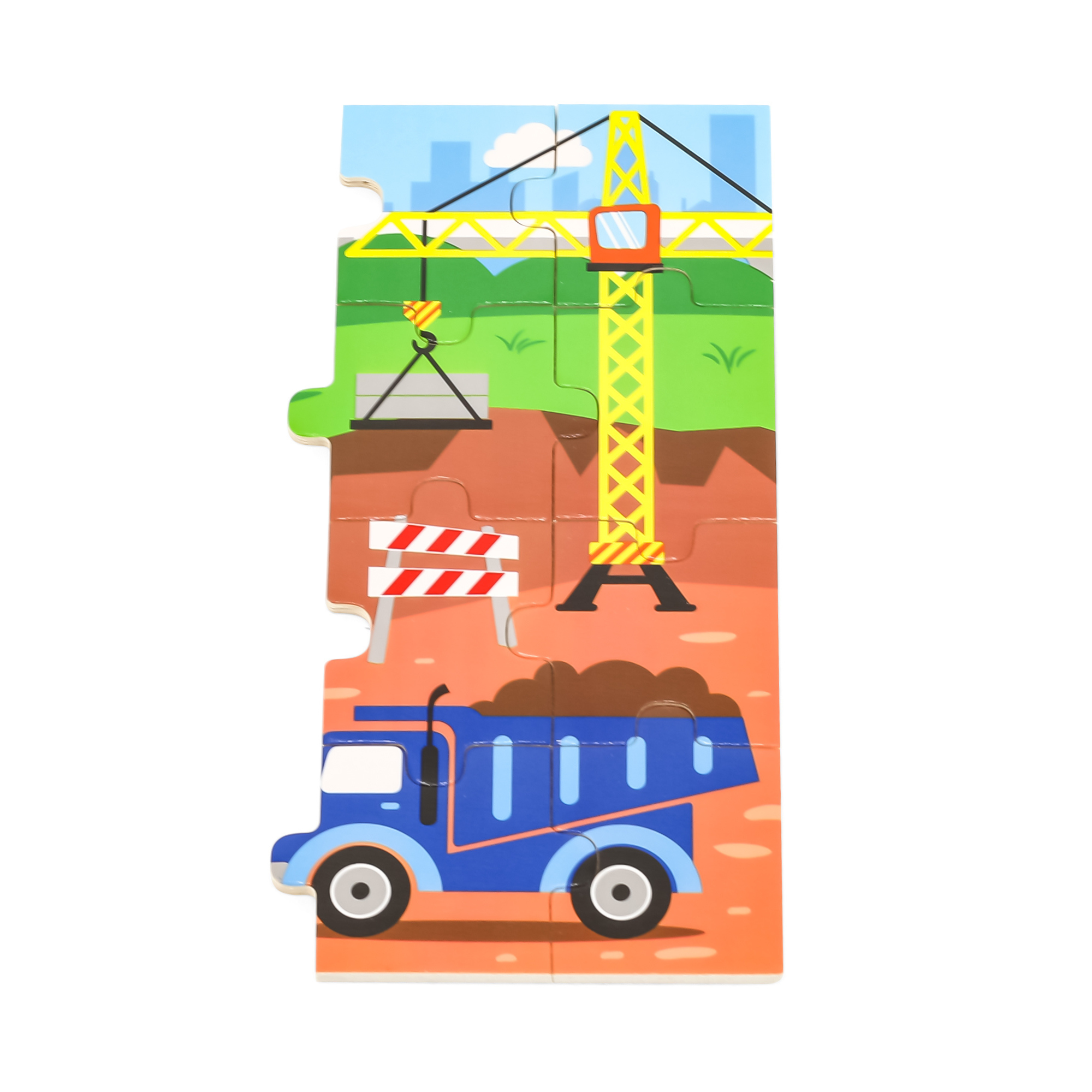 مركبات البناء فيجا، أحجية الصور المقطوعة من 24 قطعة، لعبة مونتيسوري الخشبية، تنمي المهارات الحسية والإدراكية والحركية الدقيقة، لعبة تعليمية للأطفال غير سامة وصديقة للبيئة، مناسبة للأطفال من عمر سنتين فما فوق