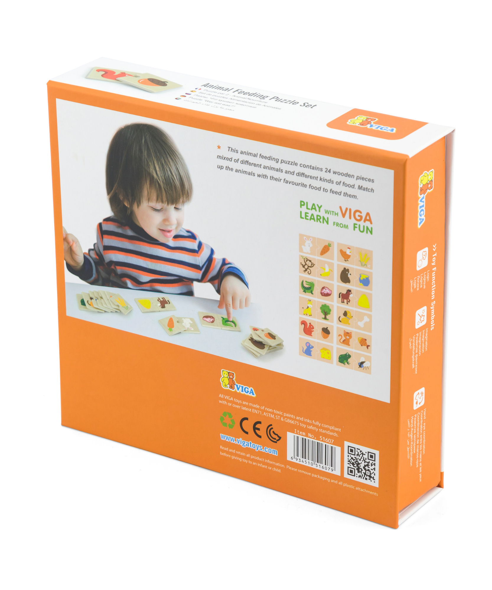 لعبة فيجا لتغذية الحيوانات، 12 قطعة أحجية متنوعة، لعبة مونتيسوري خشبية، تُنمّي المهارات الحسية والإدراكية والحركية الدقيقة، غير سامة وصديقة للبيئة، مناسبة للأولاد والبنات من عمر 18 شهرًا فما فوق