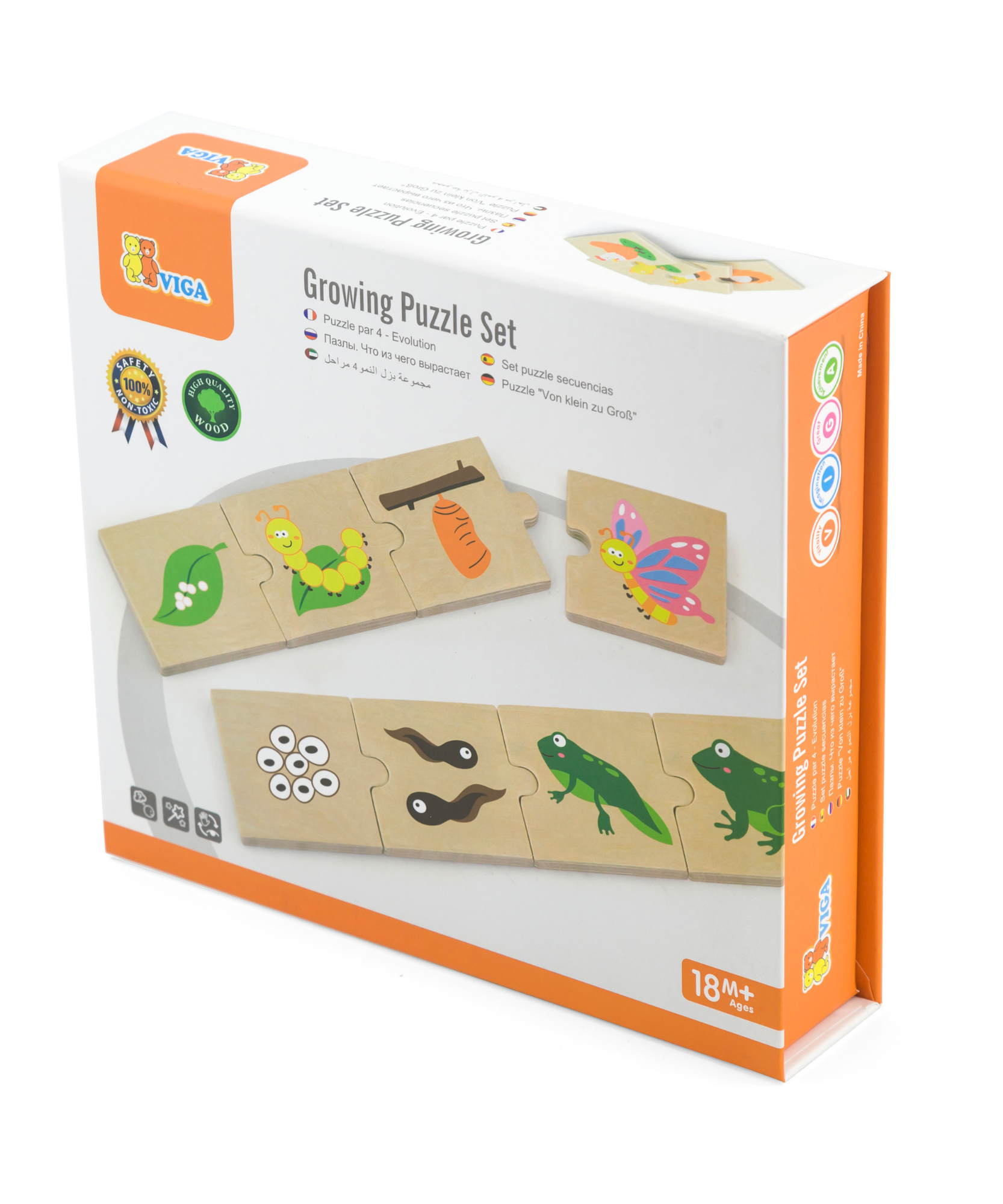 لعبة فيجا لتنمية النباتات والحيوانات، 24 قطعة، لعبة مونتيسوري خشبية، تُنمّي المهارات الحسية والإدراكية والحركية الدقيقة، غير سامة وصديقة للبيئة، مناسبة للأطفال من عمر 18 شهرًا فما فوق