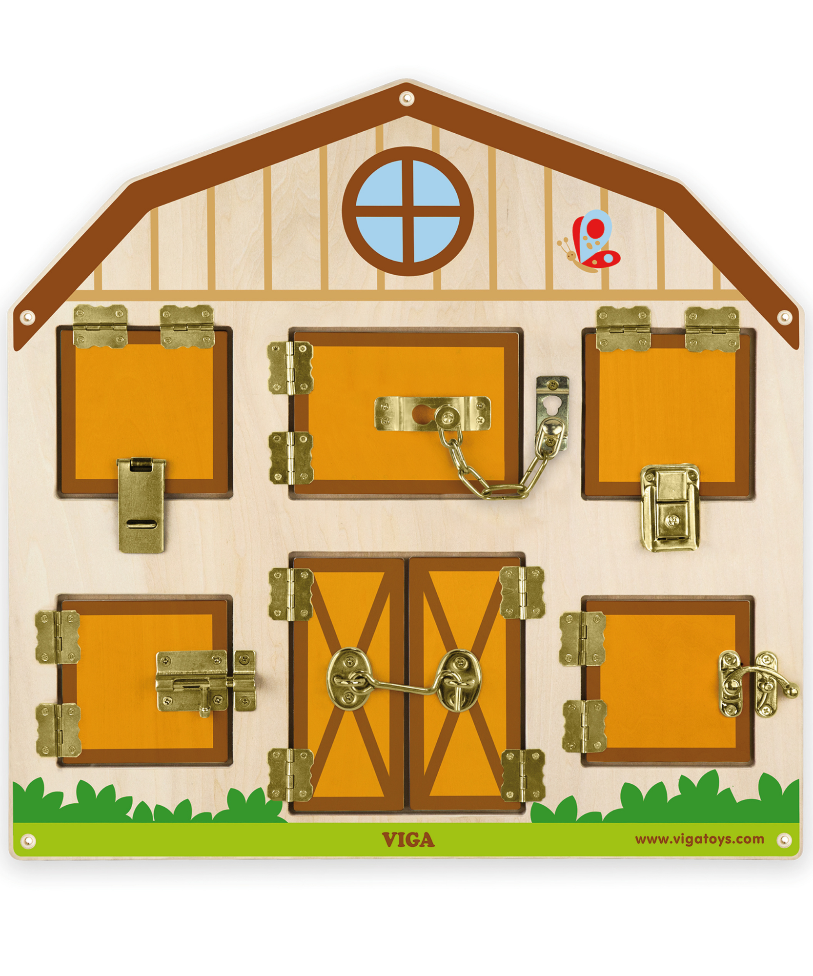 لعبة فيجا للحائط قابلة للقفل والفتح، لوحة حسية خشبية من مونتيسوري، تُنمي المهارات الحركية الدقيقة وحل المشكلات، صديقة للبيئة وغير سامة، متينة، تُثبت على الحائط للأطفال الصغار من عمر 18 شهرًا فما فوق