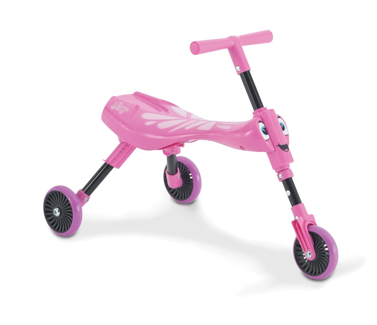 Mookie Scuttlebug Butterfly Foldable 3-Wheel Ride-On Trike with Caster Wheels, Indoor and Outdoor Push Bike for Toddlers, 1Y+ Years