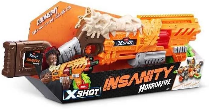 X-Shot Insanity Horrorfire DD Blaster - Action Aiming Game For Kids, Perfect Outdoor Activity For, Teen, Adult, Boys & Girls, Gift For Kids