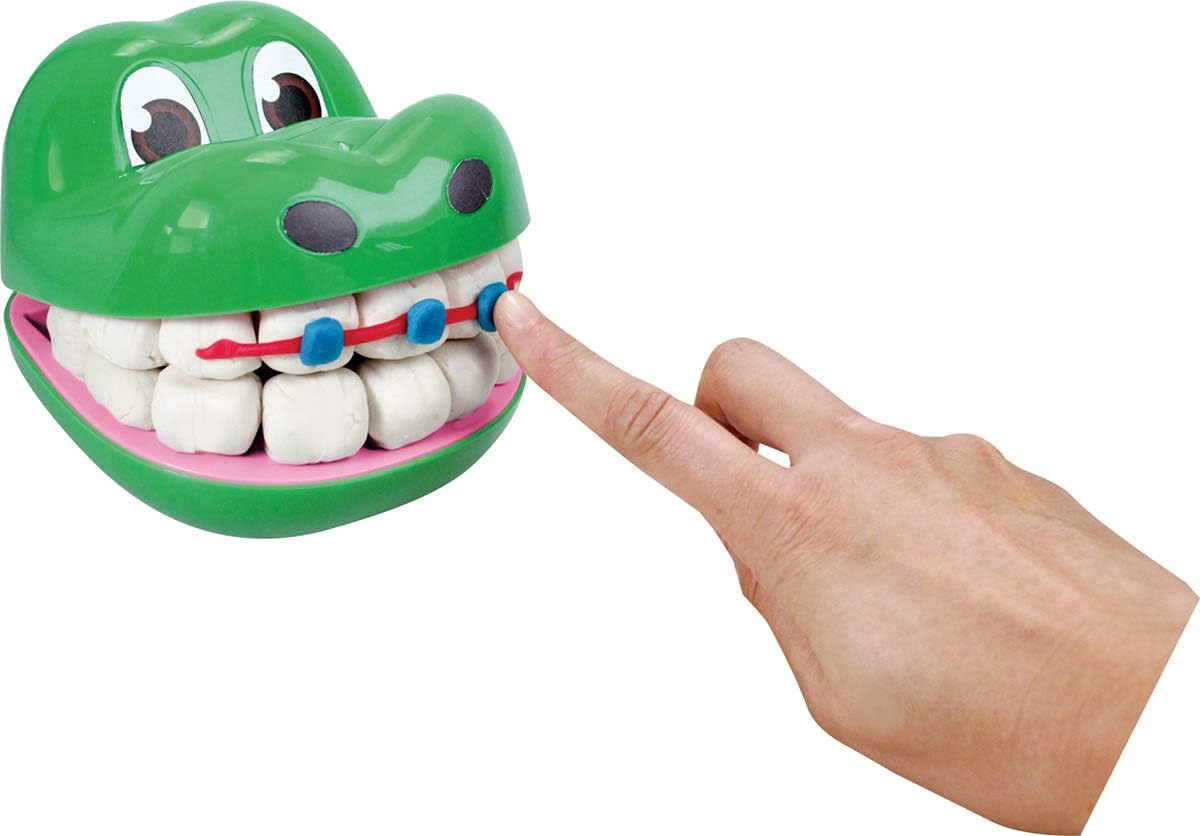 Simba Art & Fun Dough Crocodile Dentist Set, 15-Piece Modelling Clay Play Set for Kids 3+, Multi-Colour