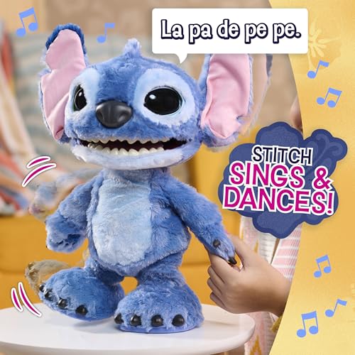 Just Play Disney Ultimate Stitch Interactive Plush Toy Live Action Lilo and Stitch Animated Talking Moving Plush for Kids Ages 3 Plus