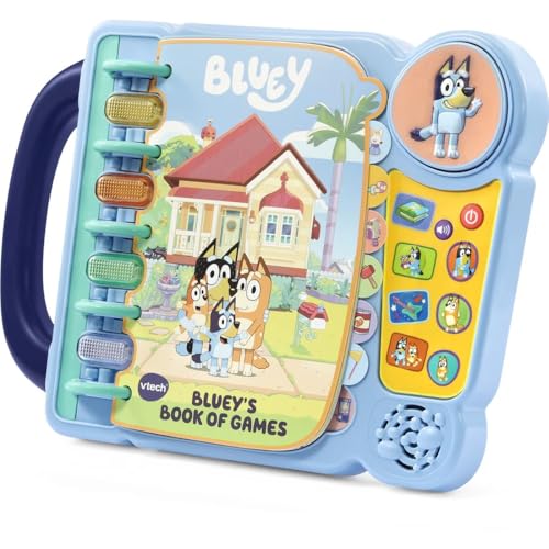 VTech Bluey’s Book of Games, Official Bluey Book, Interactive Childrens Book, Educational Activity Toy with 4 Learning Modes, Gift for Kids Ages 3, 4, 5, 6 Years, English Version