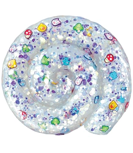 Crazy Aaron’s Trendsetters Kawaii Cute Thinking Putty, Clear Non-Sticky Sensory Putty with Color-Shifting Purple & Silver Glitter, Includes Kawaii Pieces, 90g Tin, Kids Sensory Toy, Ages 3+