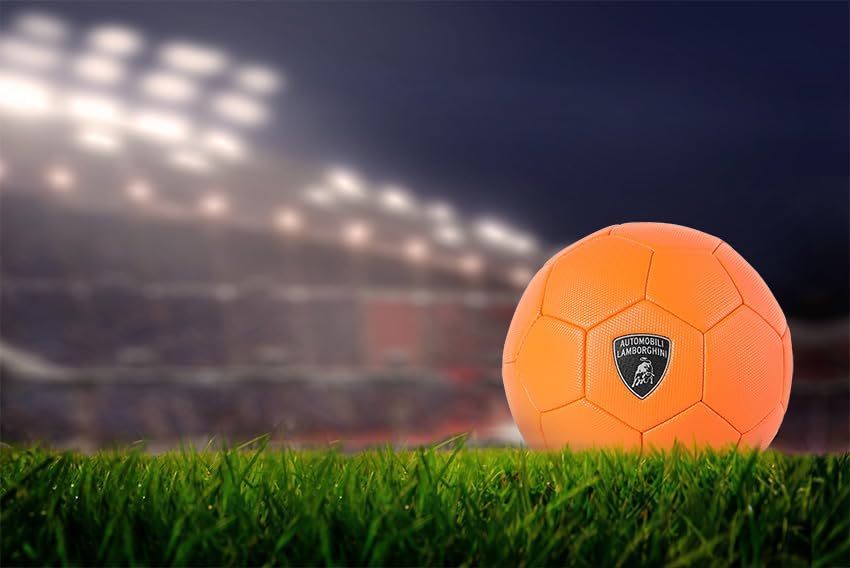 Lamborghini #3 Machine Sewing PVC Soccer Ball, Orange, Size 3, Durable Sports Ball, Ages 3+