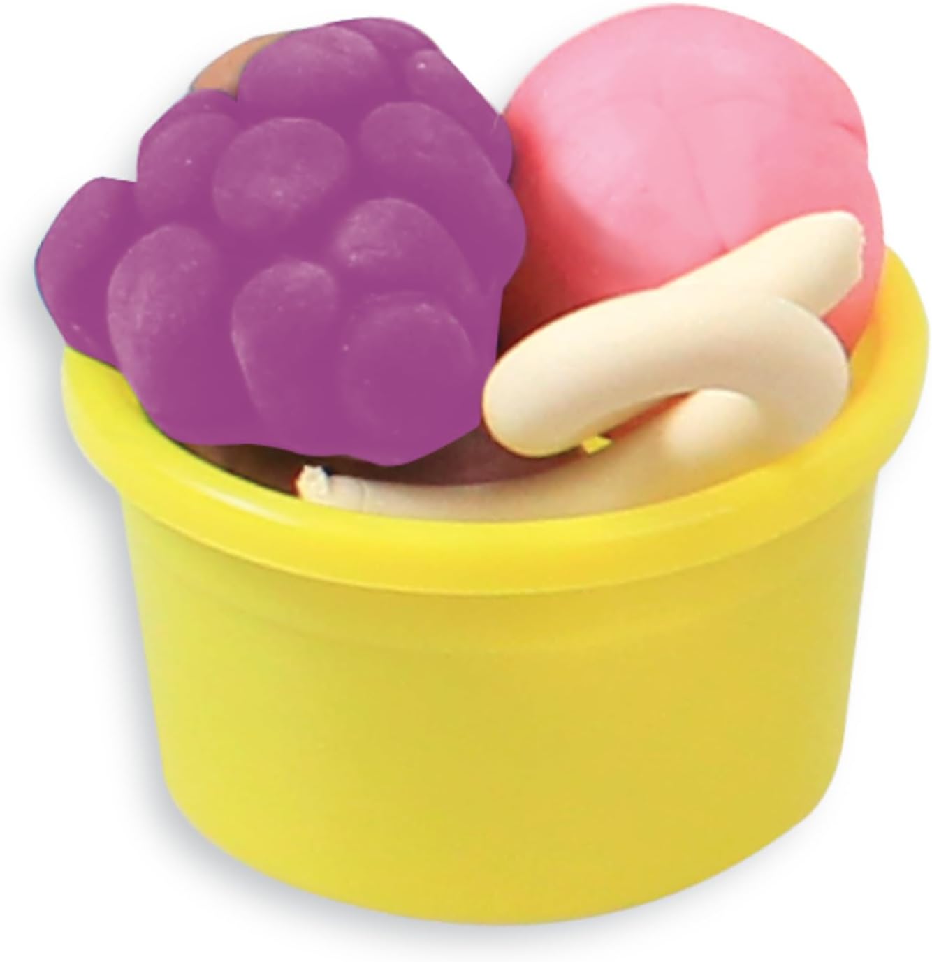Simba A&F Dough Set Fruit Bucket, 16-Piece Modeling Playset for Creative Play, Safe Soft Dough with Fruit Shapes, Art and Fun Activity Set for Kids 3+