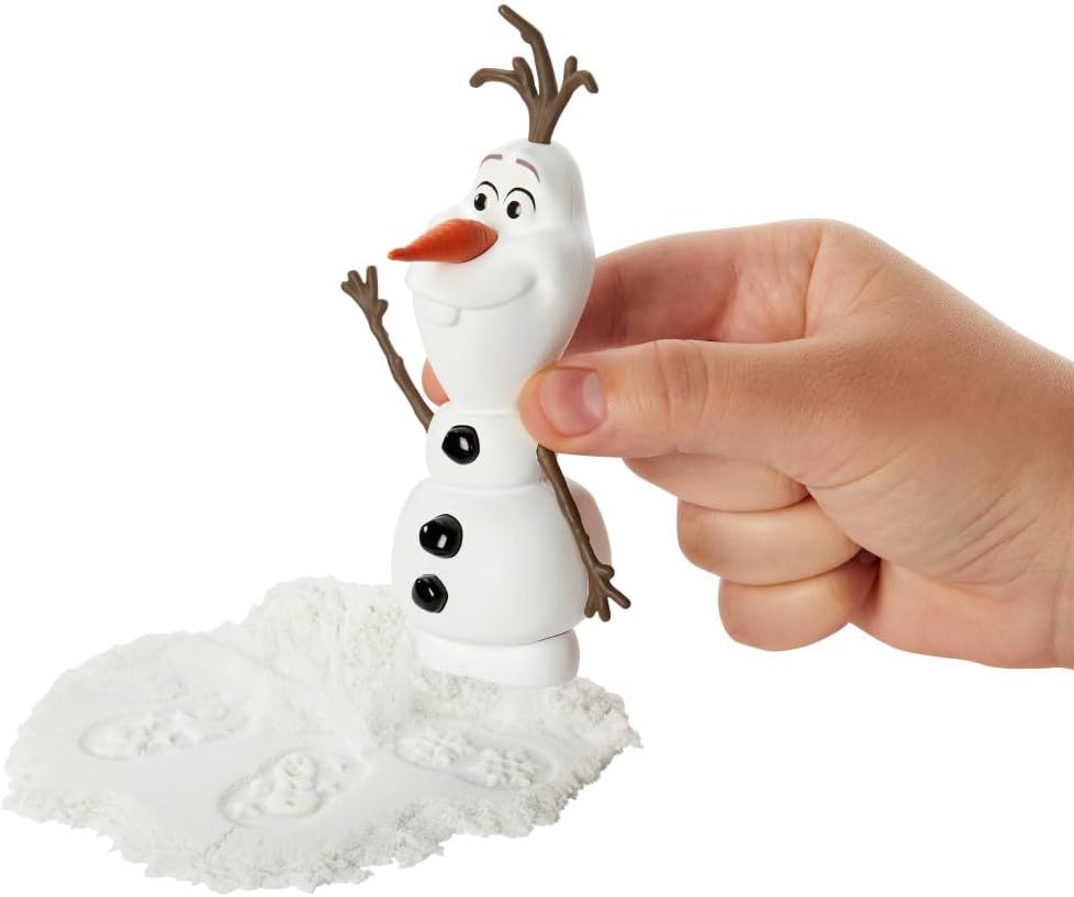 Mattel Disney Frozen Elsa Fashion Doll & Sand Set with Olaf Figure, Moldable “Snow” Sand & 4 Stampers, Elsa & Olaf Adventures, Inspired by Disney Movie