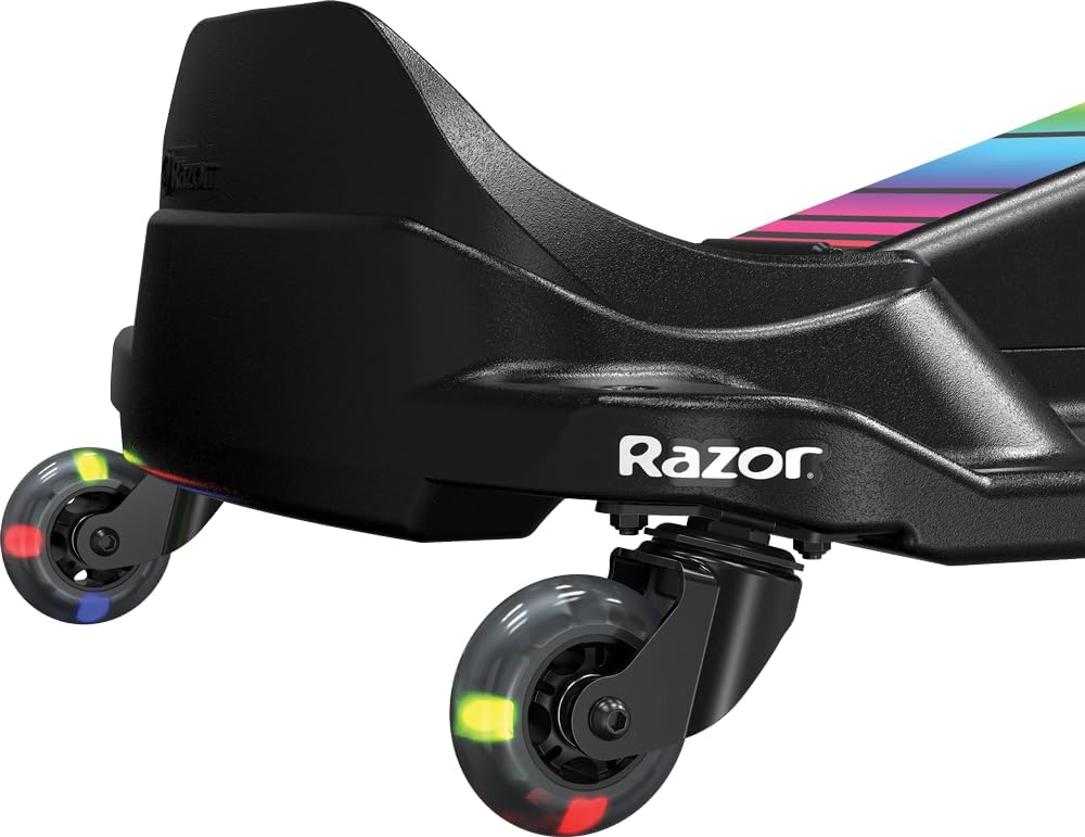 Razor Crazy Cart Shift Lightshow Electric Drifting Go Kart for Kids, LED Lights, Power Core Motor, Variable Speed, Foot Pedal Control, Parental Speed Control, Ride On Toy for 6+ Kids