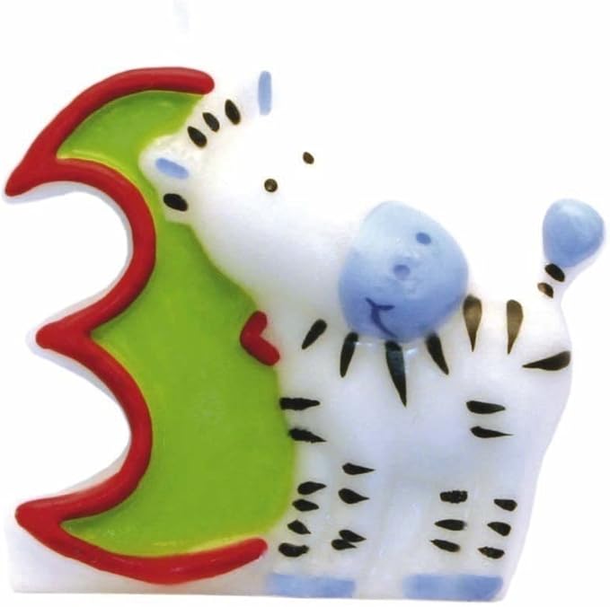 Numeral Candle 3 Safari