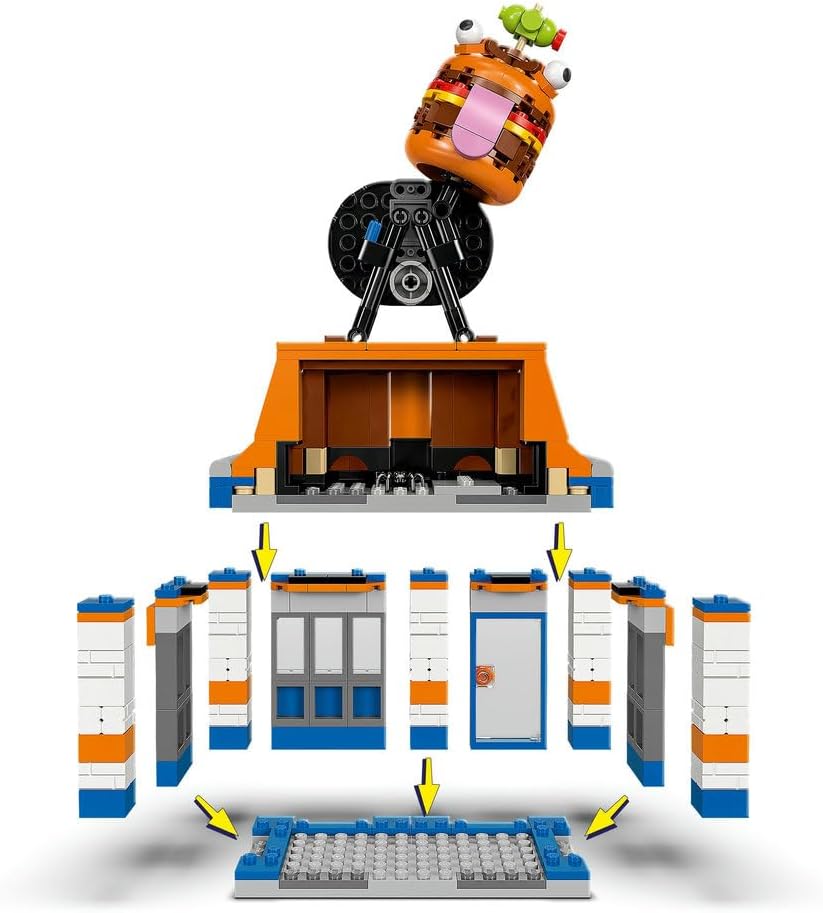 LEGO Fortnite Durrr Burger Restaurant - Creative Toy with Beach Bomber, Beef Boss & Grimey Minifigures - Collectible Gaming Gift for 10+ Year Old Boys & Girls - 77076