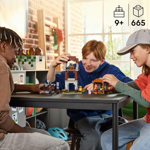 LEGO Minecraft The Pillager Outpost and Ravager - Village Fortress Building Toy Incl. a Posable Ravager Figure with a Snapping Jaw Function - Gift for 8+ Year Old Boys & Girls - 21278