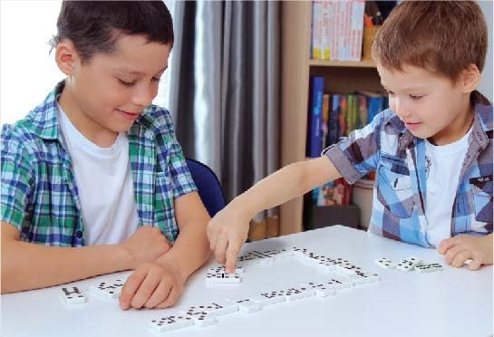 Ambassador MA Classic Dominoes Game, Plastic Board Game for Kids, Multi Color, Educational & Travel-Friendly 6+ Years