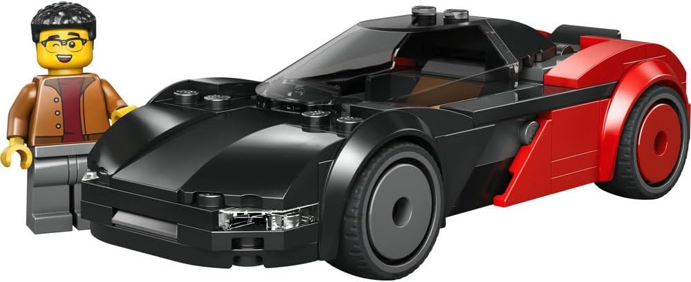 LEGO City EV Supercar Toy - Race Car Model Kit w/a Driver Minifigure - Fine Motor Skills Building Set - Small Birthday Gift Idea for 5+ Year Old Boys - 60486