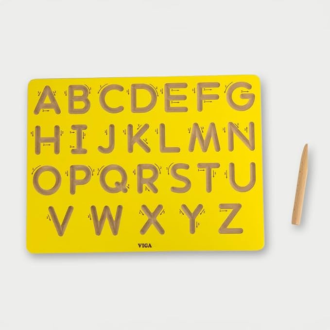 Viga 44696 Wooden Uppercase Letters Tracing Board