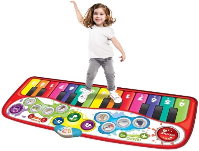 Winfun Beats Jumbo Piano Mat, Giant Musical Dance Floor Mat with Lights & Sounds, Interactive Step-to-Play Keyboard Toy for Toddlers 12M+