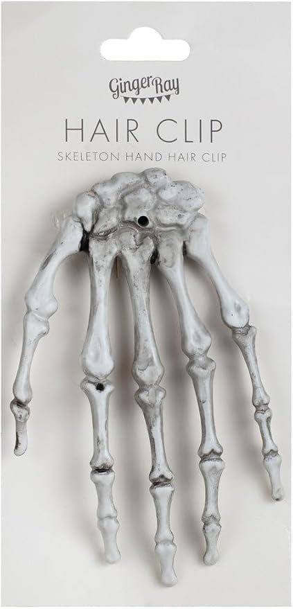 Ginger Ray Skeleton Hand Halloween Hair Clip Accessory for Costume Parties