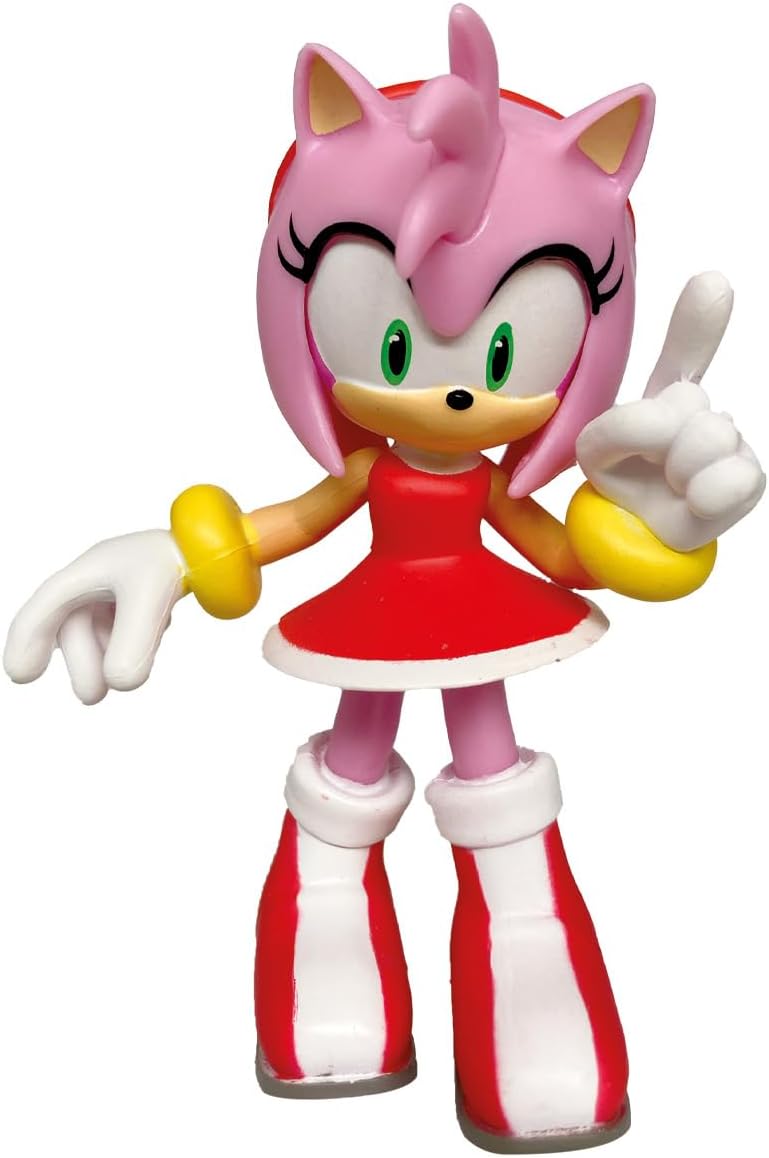 Comansi Super Sonic Miniature Figure 3-Piece Set, Sonic, Amy Rose, and Super Sonic Collectible Toys, Tabletop Play Figures, Special Paint Finish, Plastic Figures for Kids and Fans, Officially Licensed