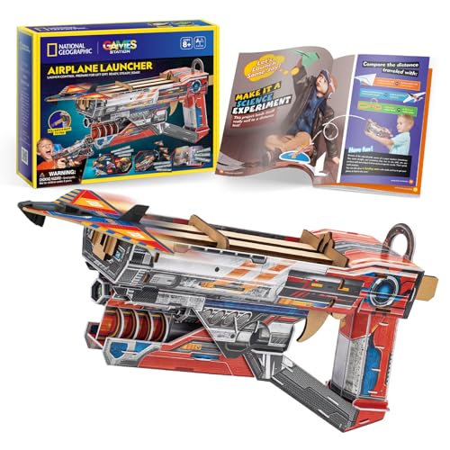 National Geographic 3D Puzzle Airplane Launcher 61-Pieces by Cubic Fun, STEM Learning, Build Things with Read-Along Adventure, Educational Puzzle, Learn & Fun Toys, For Kids 8 Years+
