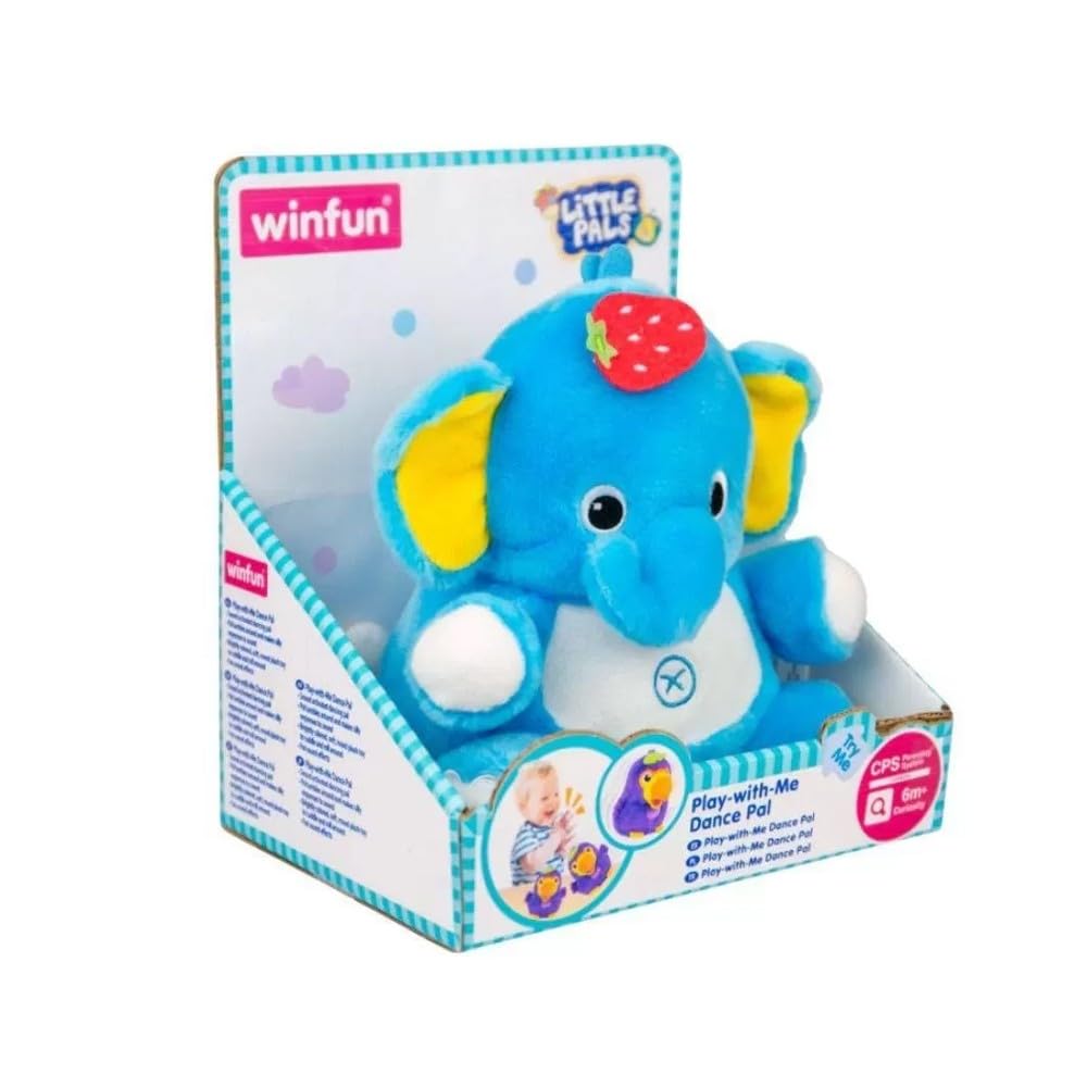 Winfun Play-with-Me Dance Pal Elephant Light-Up Musical Toy, Sound-Activated Dancing Plush with Music, Lights & Movement, Interactive Learning Toy for Toddlers 12+ Months