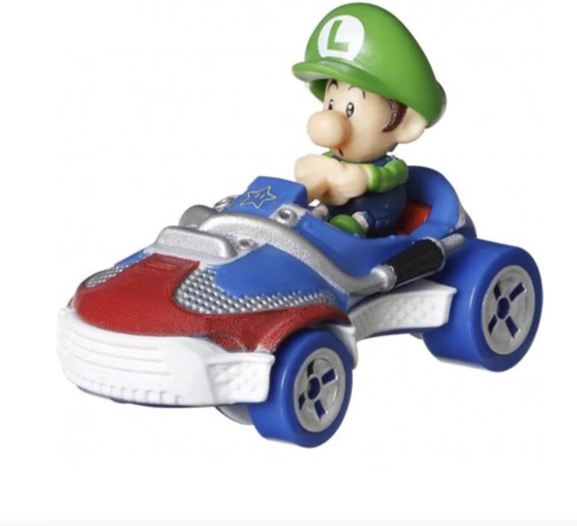 Mattel Hot Wheels Mario Kart Die-Cast Kart - Luigi (1:64 Scale) - Unisex - Age 3+