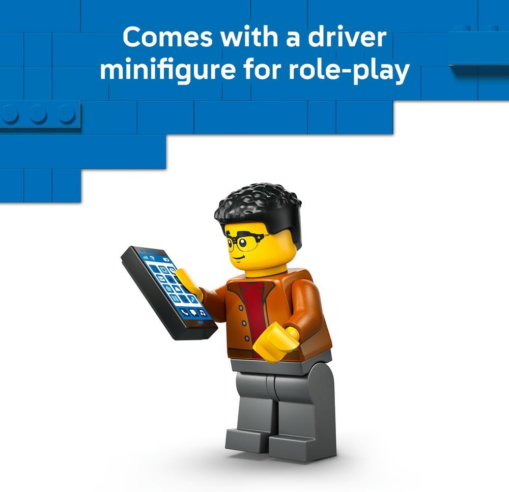 LEGO City EV Supercar Toy - Race Car Model Kit w/a Driver Minifigure - Fine Motor Skills Building Set - Small Birthday Gift Idea for 5+ Year Old Boys - 60486