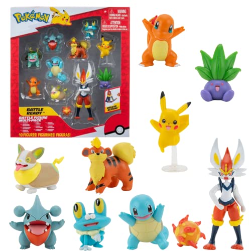 Pokémon Battle Figure Multi 10 Pack, Authentic 2 Inch Action Figures Set, Collectible Pokémon Characters for Play and Display, Kids and Fans, Ages 3+