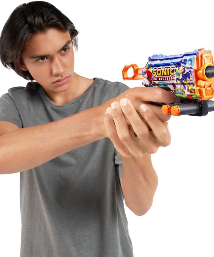 مسدس سهام كانديد إكس-شوت سكينز ميناس، تصميم سونيك القنفذ، 8 سهام إسفنجية، مدى 27 مترًا، متعدد الألوان، للأعمار من 18 شهرًا فأكثر