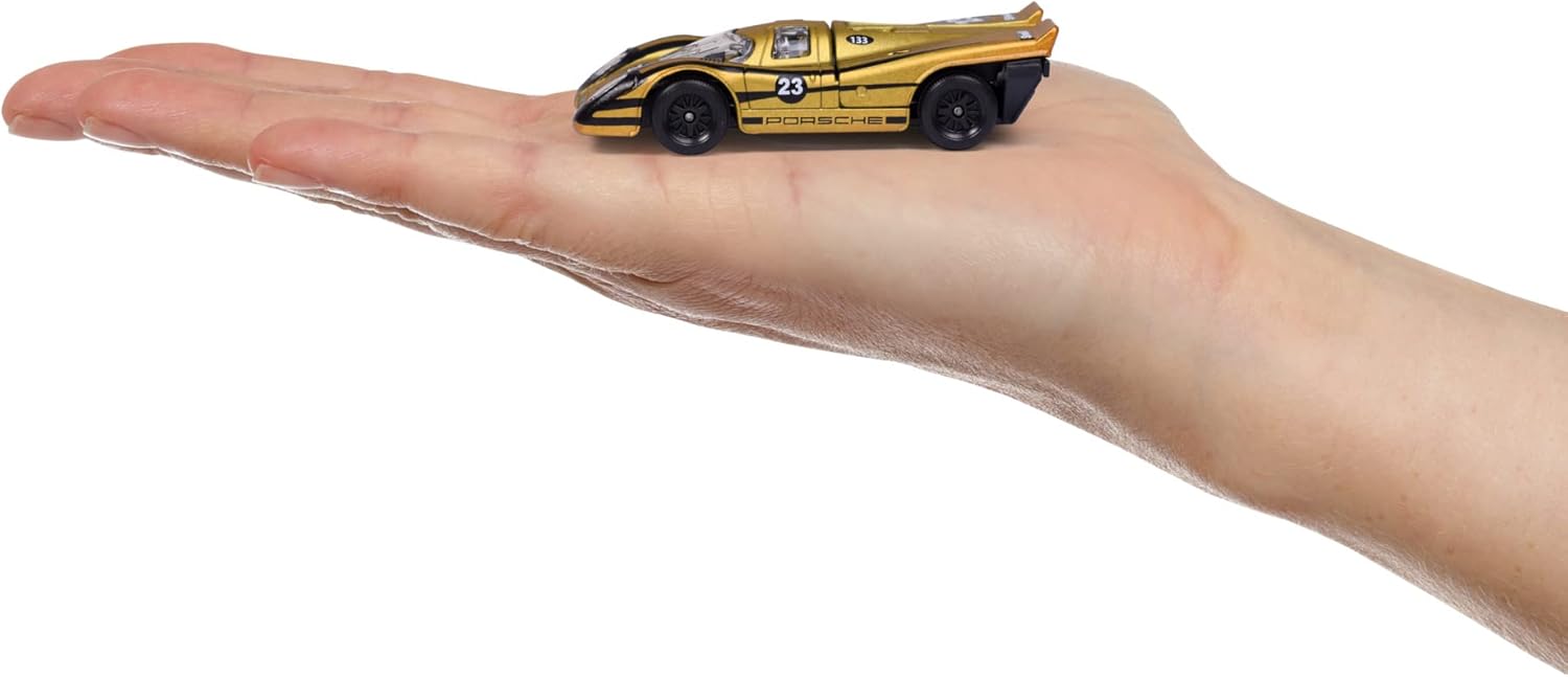 Majorette Limited Edition 9 Gold Design Toy Car, 1:64 Scale Die Cast Model, Random 1 of 6 Collectible Cars, Free Roll Suspension, Trading Card Included, Kids and Collectors, Ages 3+