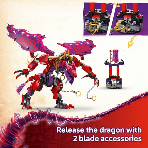 LEGO NINJAGO Thunderfang Dragon of Chaos Toy - Building Set w/ 6 Ninja Minifigures & a Dragon Figure - Gift for 8+ Year Old Boys, Girls & Dragons Rising Fans - Holiday Treat - 71832
