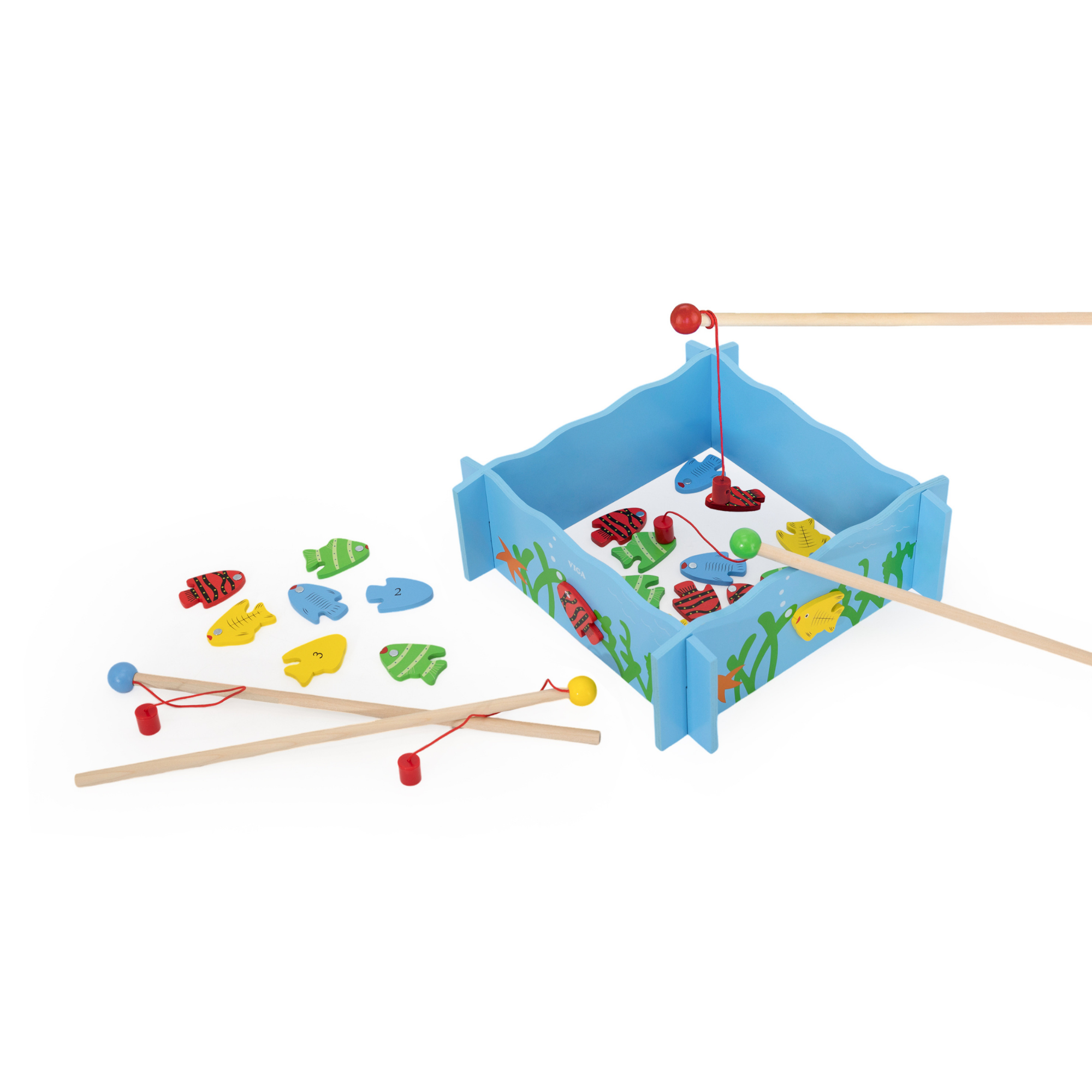 لعبة صيد خشبية من فيجا، لعبة مونتيسوري مغناطيسية بأربعة قضبان وأسماك مرقمة، تُنمّي المهارات الحركية الدقيقة والتعرف المبكر على الأرقام، لعبة تعليمية صديقة للبيئة وغير سامة، للأعمار من 18 شهرًا فما فوق