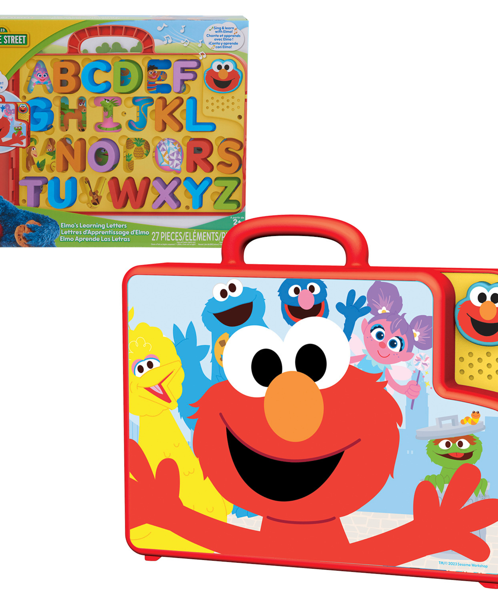 لعبة الحروف الأبجدية التفاعلية من شارع سمسم إلمو، لوحة أنشطة تعليمية تتضمن 26 حرفًا قابلًا للإزالة وتلعب أغنية الأبجدية، مرخصة رسميًا من جاست بلاي للأطفال من عمر سنتين فما فوق