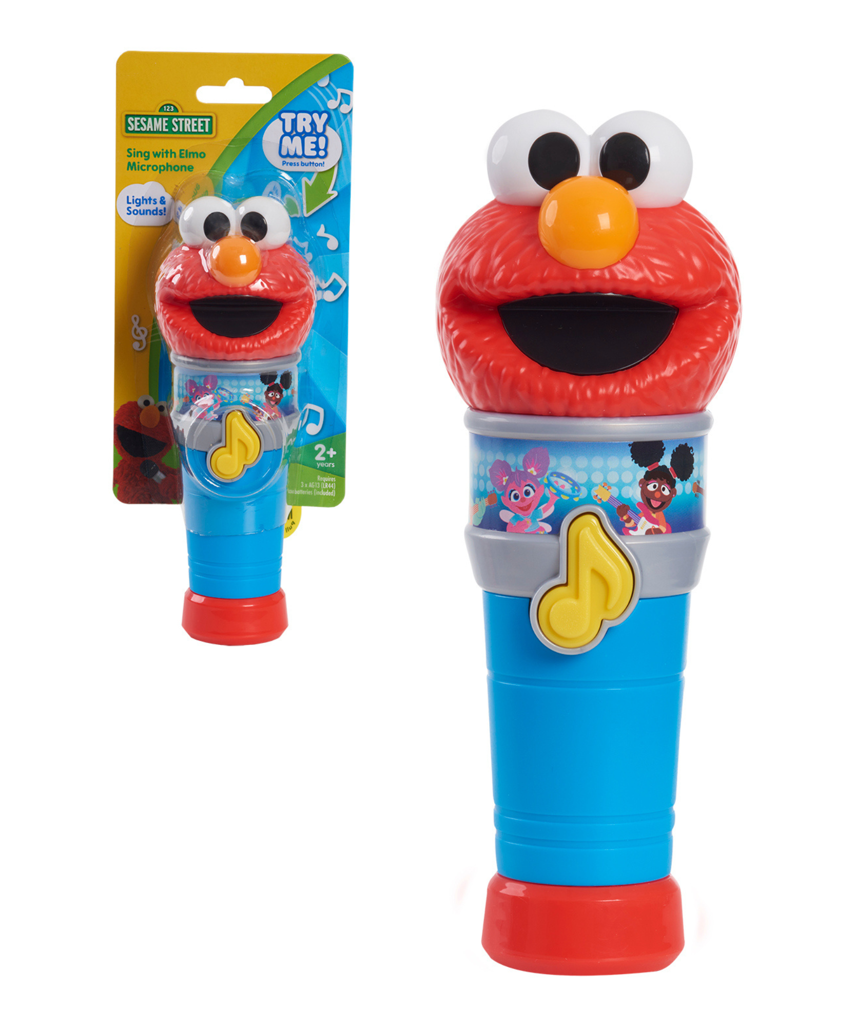 لعبة سيسامي ستريت سينغ مع ميكروفون إلمو، لعبة موسيقية تفاعلية محمولة مضيئة مع صوت، مرخصة رسميًا من جاست بلاي للأطفال الصغار من عمر سنتين فما فوق