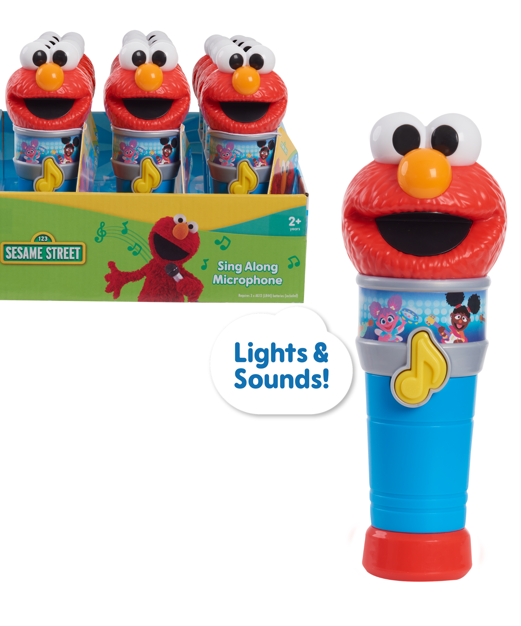 لعبة سيسامي ستريت سينغ مع ميكروفون إلمو، لعبة موسيقية تفاعلية محمولة مضيئة مع صوت، مرخصة رسميًا من جاست بلاي للأطفال الصغار من عمر سنتين فما فوق