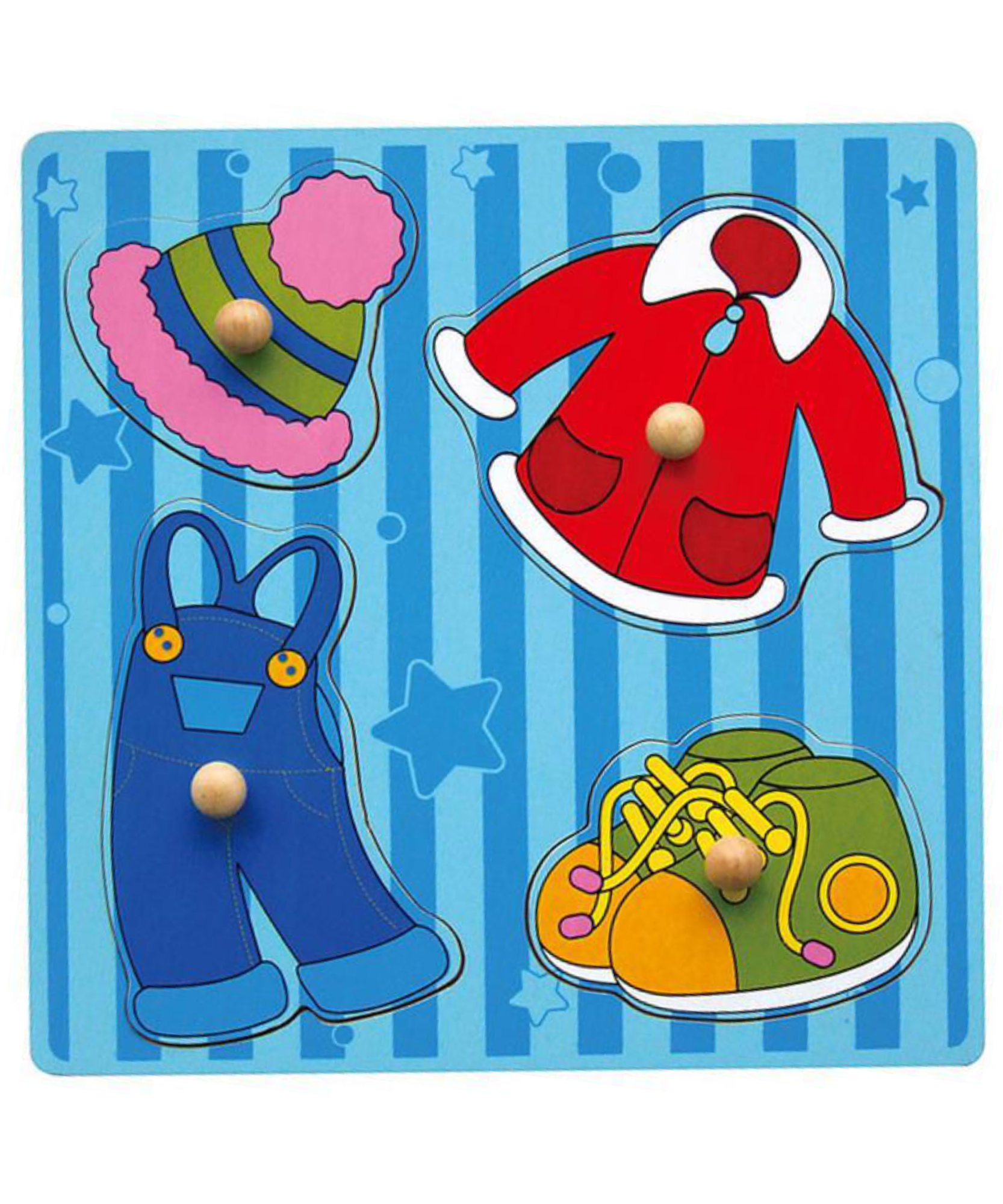 فساتين فيجا، أحجية بمقابض من 4 قطع، لعبة مونتيسوري الخشبية، تنمي المهارات الحسية والإدراكية والحركية الدقيقة، لعبة تعليمية للأطفال غير سامة وصديقة للبيئة، مناسبة للأولاد والبنات من سن 12 شهرًا فما فوق