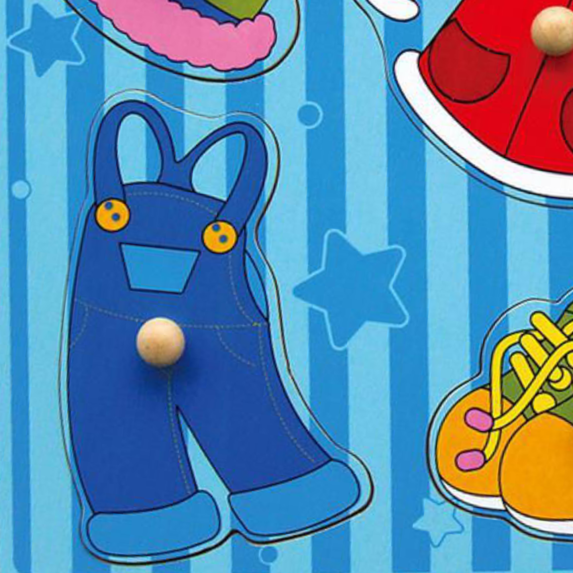 فساتين فيجا، أحجية بمقابض من 4 قطع، لعبة مونتيسوري الخشبية، تنمي المهارات الحسية والإدراكية والحركية الدقيقة، لعبة تعليمية للأطفال غير سامة وصديقة للبيئة، مناسبة للأولاد والبنات من سن 12 شهرًا فما فوق