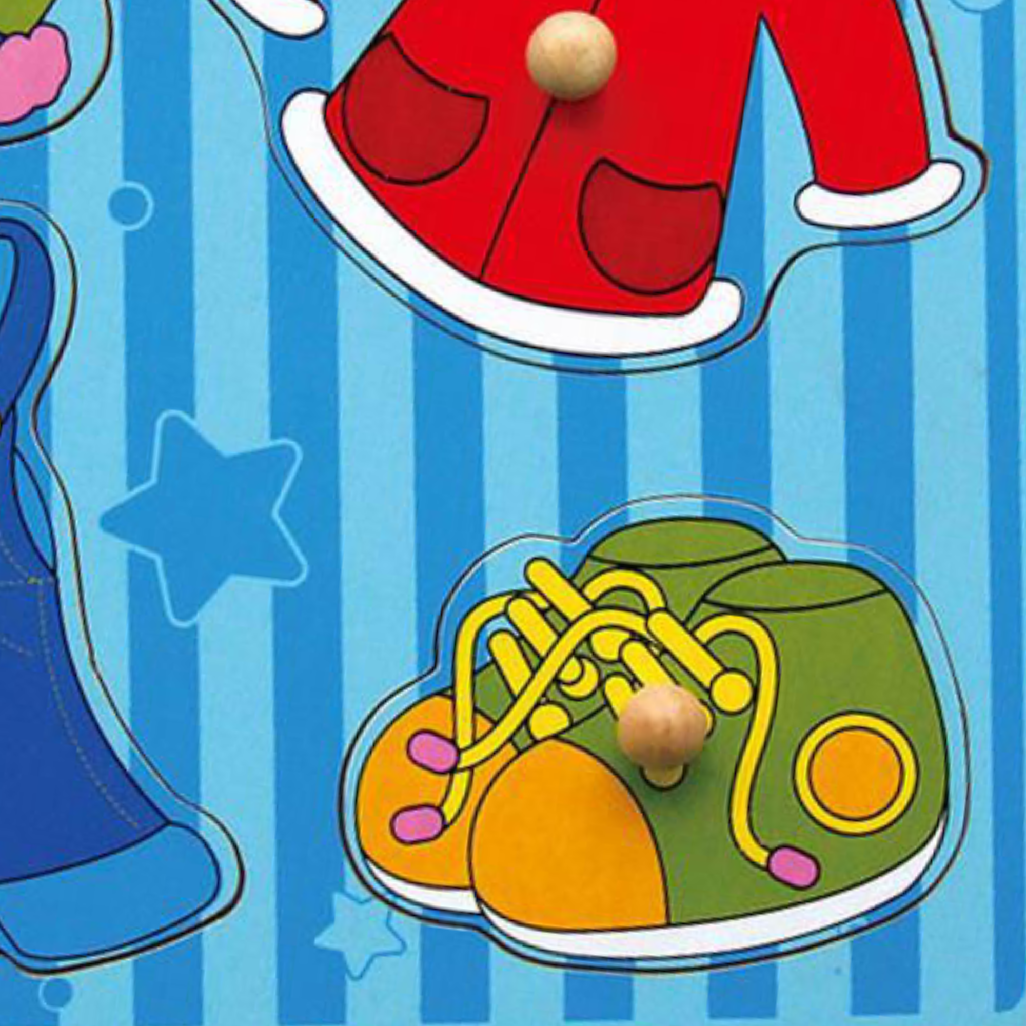 فساتين فيجا، أحجية بمقابض من 4 قطع، لعبة مونتيسوري الخشبية، تنمي المهارات الحسية والإدراكية والحركية الدقيقة، لعبة تعليمية للأطفال غير سامة وصديقة للبيئة، مناسبة للأولاد والبنات من سن 12 شهرًا فما فوق