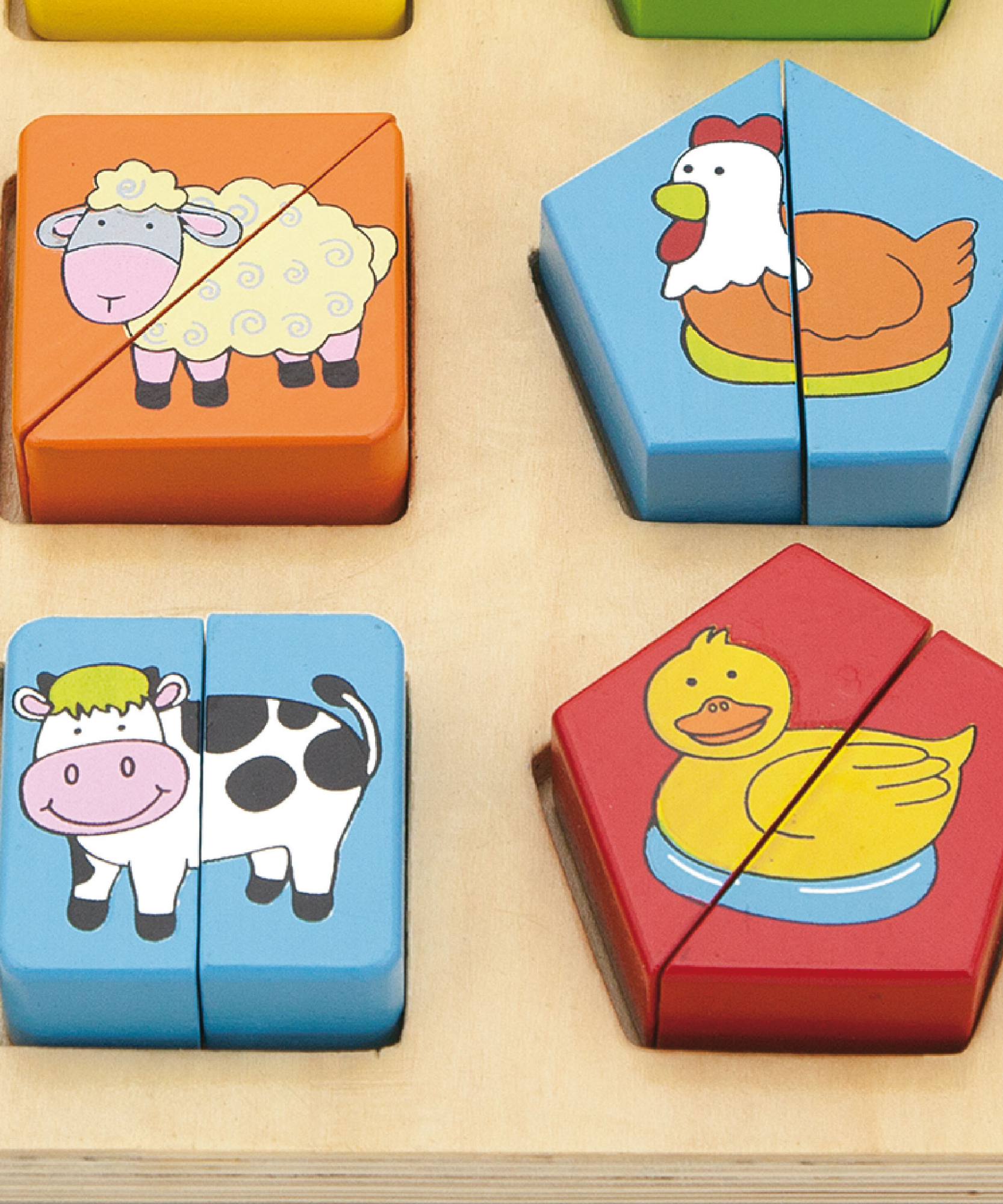 لعبة أحجية مكعبات هندسية من فيجا فارم أنيملز، مكونة من 18 قطعة، لعبة مونتيسوري خشبية، تُنمّي المهارات الحسية والإدراكية والحركية الدقيقة، غير سامة وصديقة للبيئة، مناسبة للأطفال من سن 18 شهرًا فما فوق