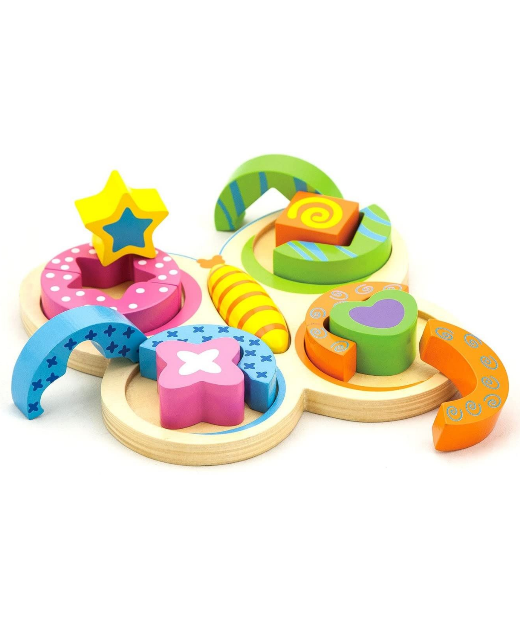 لعبة بازل فيجا باترفلاي، 12 قطعة، لعبة مونتيسوري الخشبية، تنمي المهارات الحسية والإدراكية والحركية الدقيقة، لعبة تعليمية للأطفال غير سامة وصديقة للبيئة، مناسبة للأولاد والبنات من عمر سنتين فما فوق